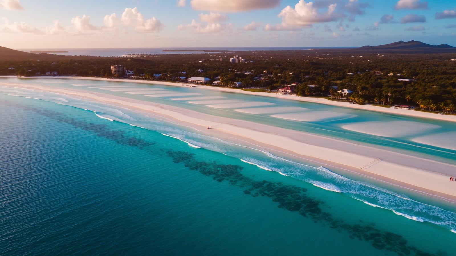 Barbados coastline aerial view